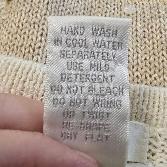 Christopher & Banks Vintage Hand Embroidered Beaded Silk Blend Cardigan Sz L - Picture 10 of 10